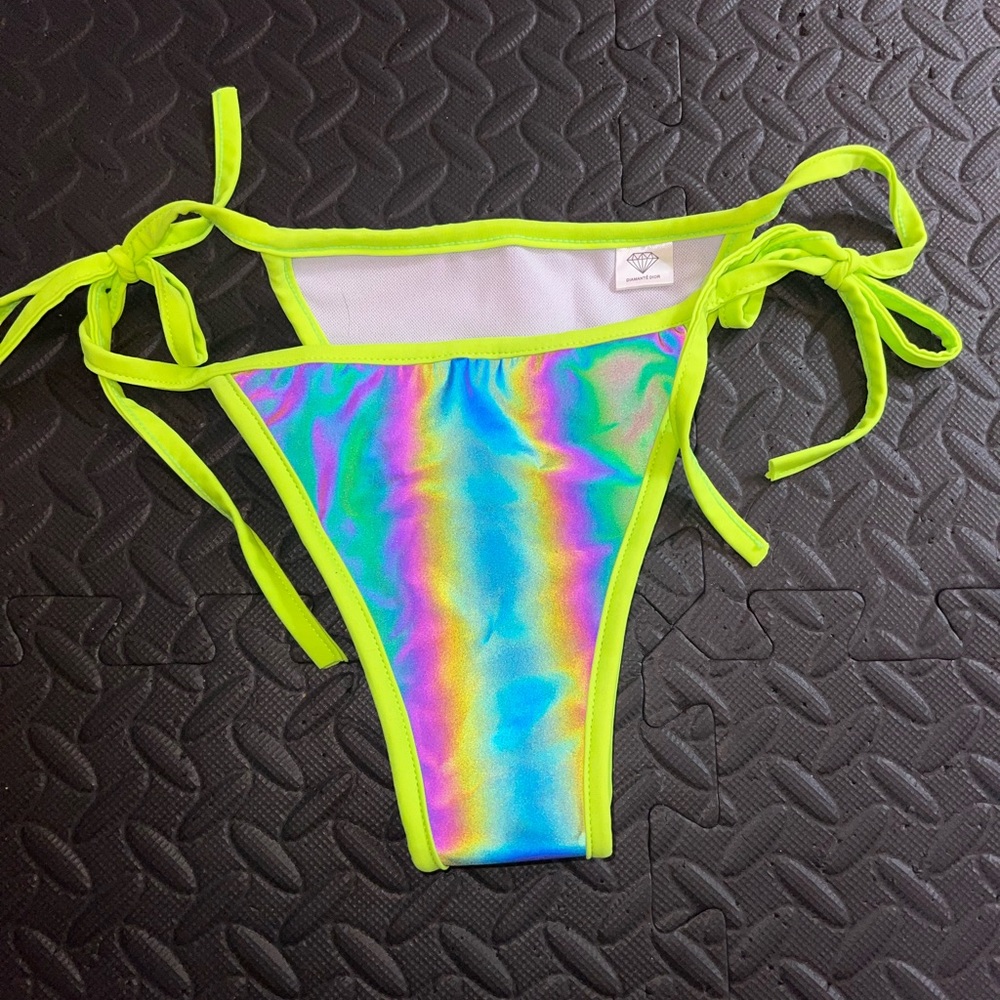 Reflective neon string bikini bottoms size small/medium